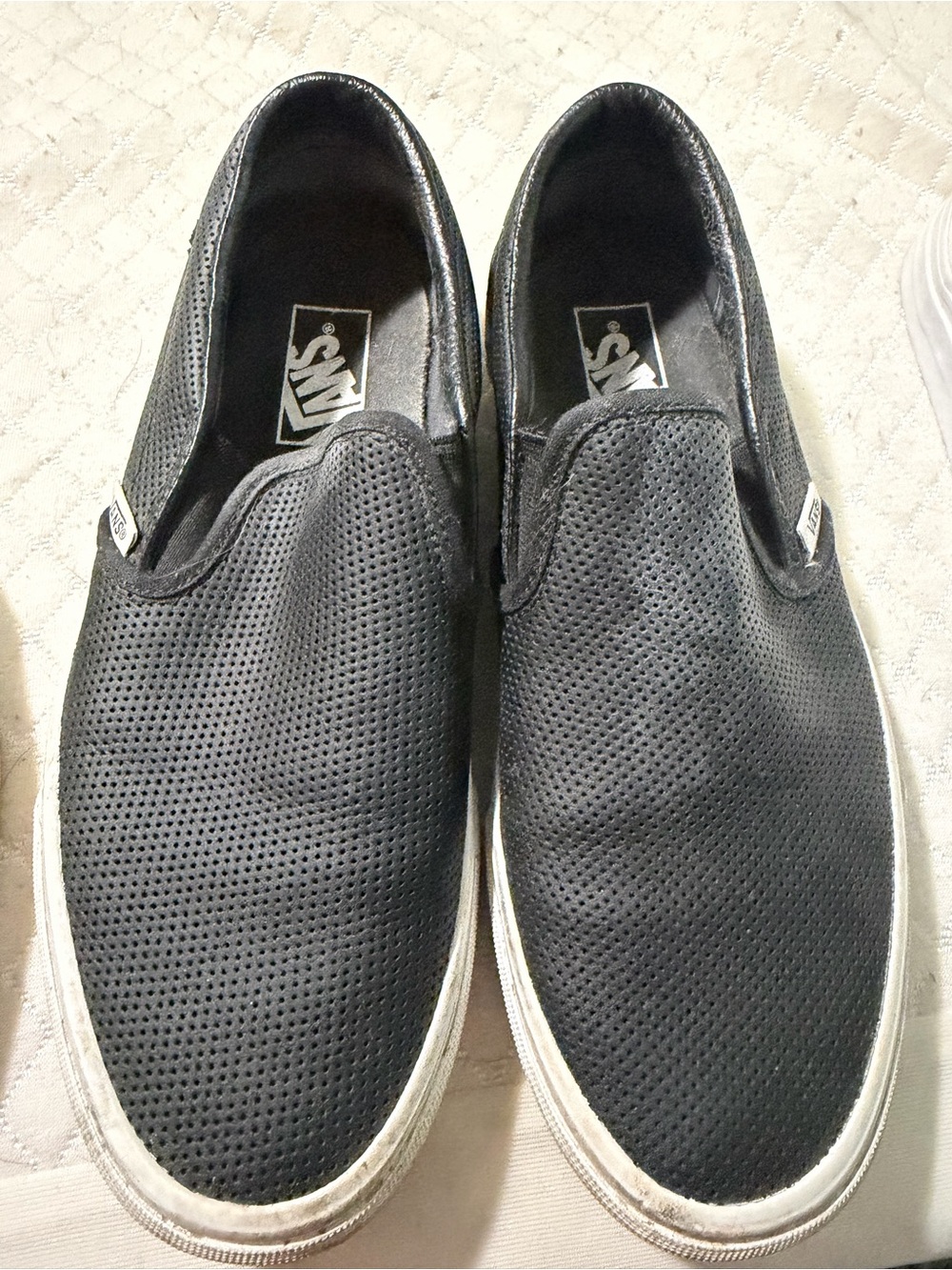 Vans Women's Black Pleather Low-Top Sneakers